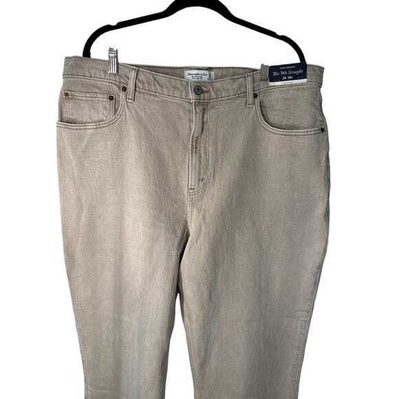 Abercrombie & Fitch 90's Straight Ultra High Rise  Curve Love 34/18R  Jeans NWT - Picture 3 of 7